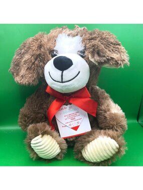 DanDee Collector's Choice Brown White Dog Plush Stuffed Animal Toy 10" Valentine